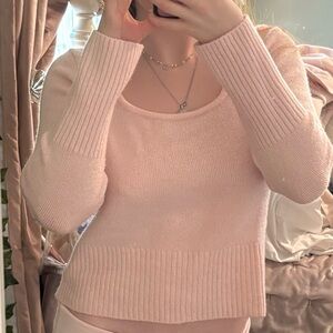 Thrifted MNG Pink Babydoll Sweater
